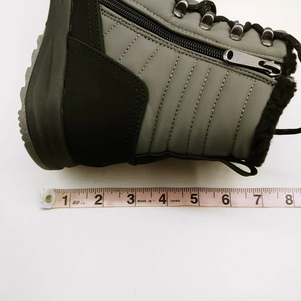Khombus Shoes Mens Hiking Boots Alegra‎ Leather Memory Foam Lightweight Grey 7